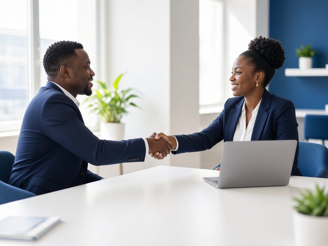Two partners shaking hands