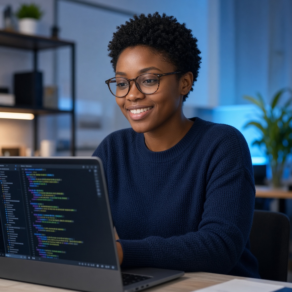 Developer with a laptop